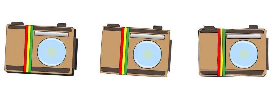 Camera icons set 04 Stock Illustration