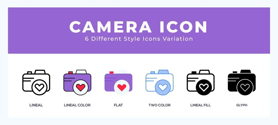 Camera icons set. Different style of icons simple vector illustration. Stockillustratie
