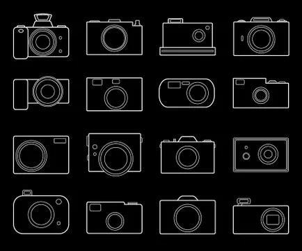 Camera icons set Stock Illustration