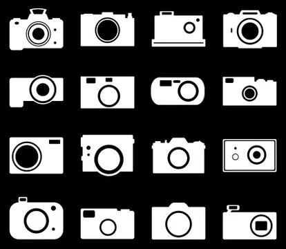 Camera icons set Stock Illustration