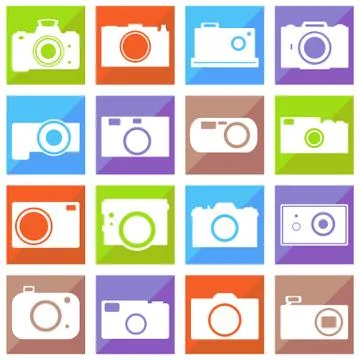 Camera icons set Stock Illustration