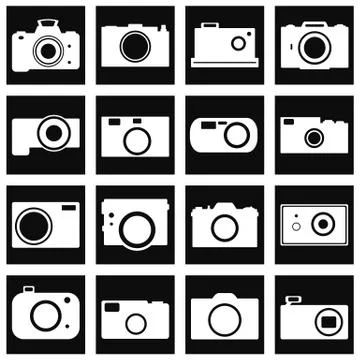 Camera icons set Stock Illustration