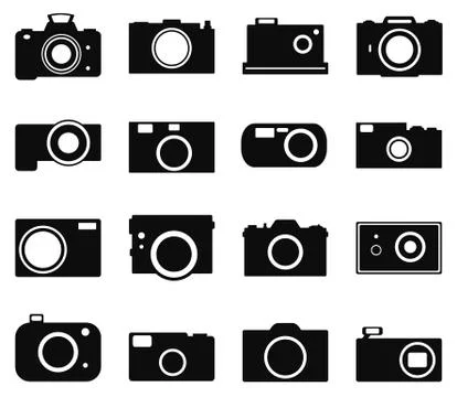 Camera icons set Stock Illustration