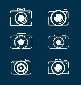 Camera icons set for photographers Stock Illustration