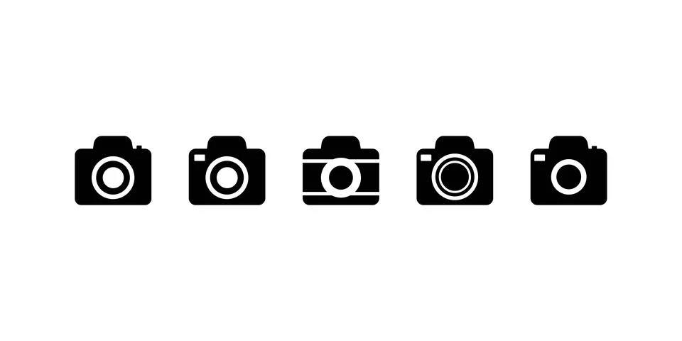 Camera icons on white background. Vector illustration. Stock Illustration