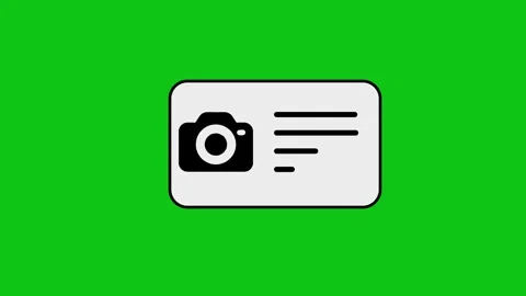 Camera identification card animation showing process of taking photo and ve.. Vidéo 346496796