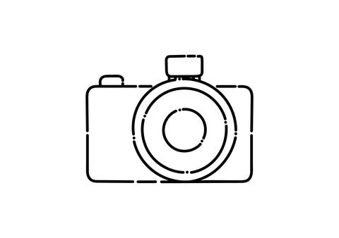 Camera illustration in dotted line style イラスト素材