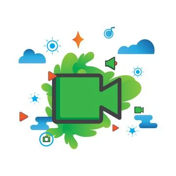 Camera illustration. Flat vector icon. can use for, icon design element,ui, w Stock Illustration