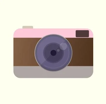 Camera illustration. gray brown and pink shades Stock Illustration