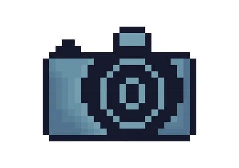 Camera illustration in pixel style Illustrazione stock