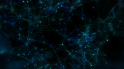 The camera is immersed in the network and scans the processes.Abstract blue Stockbeeldmateriaal 105418519