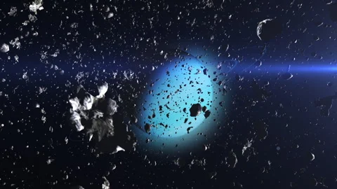 Camera Inside Asteroid Field Heading Pla Stock Video Pond5
