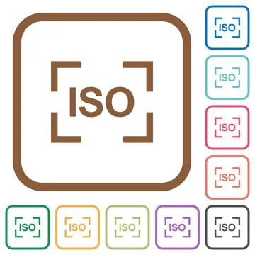 Camera iso speed setting simple icons Illustrazione stock