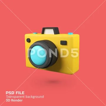 Camera isolated 3d render icon illustration PSD-Vorlage