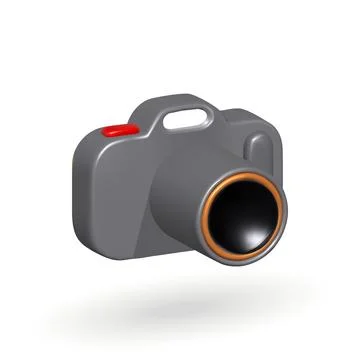 Camera isolated vector 3d icon. photo camera 3d illustration. Stock Illustration