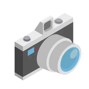 Camera isometric 3d style flat line icon 库存插图