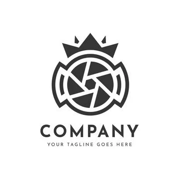 Camera king logo template Stock Illustration