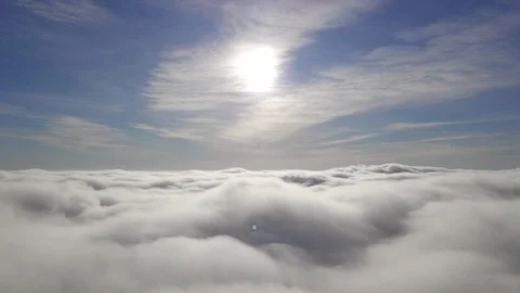 Camera landing through the clouds. Stock Footage 128835682