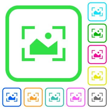 Camera landscape mode vivid colored flat icons Stock Illustration