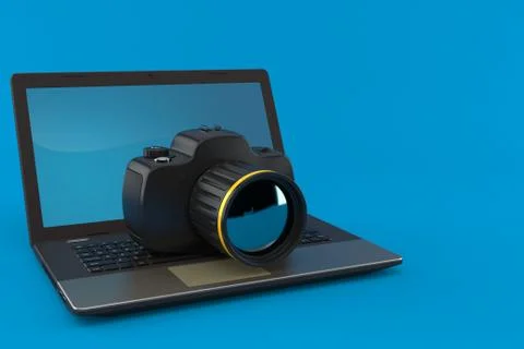 Camera on laptop Stock Illustration