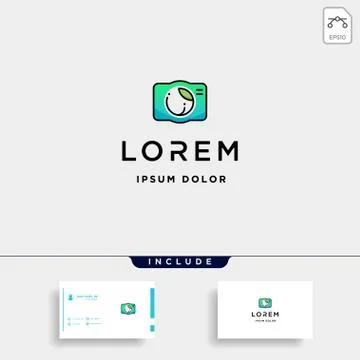 Camera Leaf Logo Template Design Vector Icon Stock Illustration