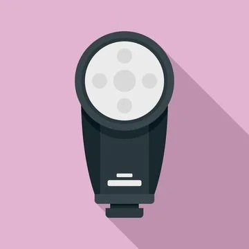 Camera led flash icon, flat style Stock Illustration