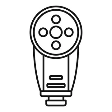 Camera led flash icon, outline style Stock Illustration