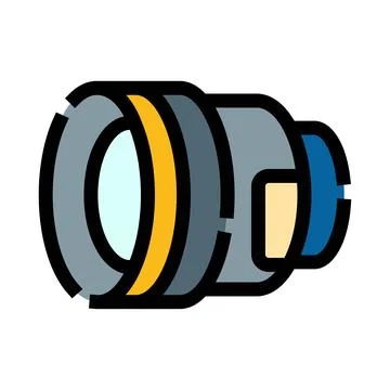 Camera lens accessory for digital photography equipment icon Stock Illustration