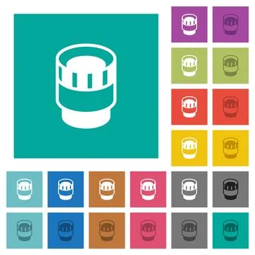 Camera lens alternate square flat multi colored icons 스톡 일러스트