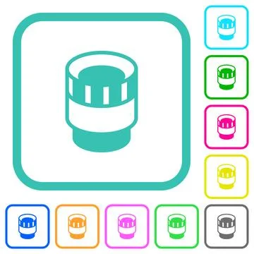 Camera lens alternate vivid colored flat icons Stock Illustration