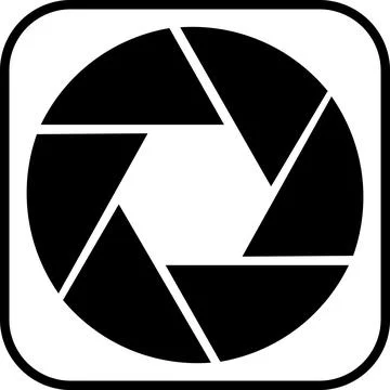 Camera lens aperture shutter diaphragm icon Stock Illustration