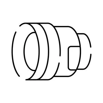 Camera lens black line art icon illustration Stock Illustration