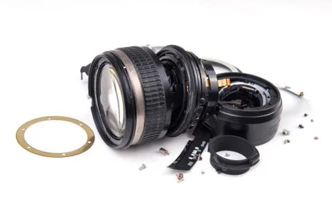Camera lens broken Foto stock