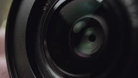 Camera lens. Camera lens aperture close up. Stock-Footage 140627774