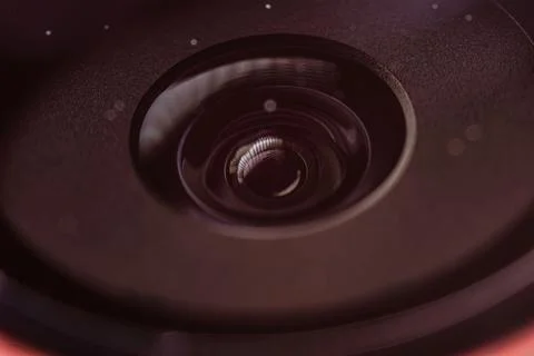 Camera lens capturing light, optics, and technology concept Foto stock
