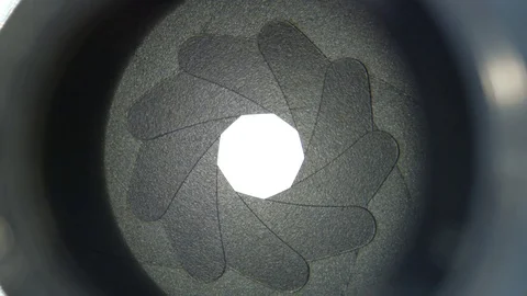 Camera Lens Changing Aperture 4K Macro Stock Footage 75615948