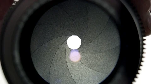 Camera Lens Changing Aperture 4K Macro Stock Footage 75620409