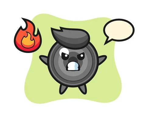 Camera lens character cartoon with angry gesture Stock Illustration