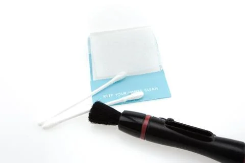 Camera lens cleaning Stock Photos