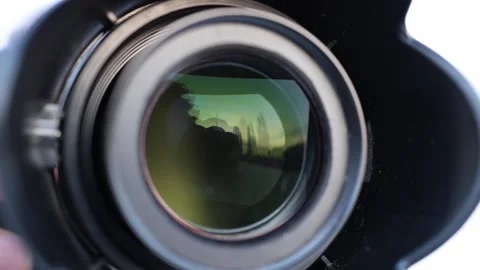 Camera lens close up detail Stock Footage 332902431