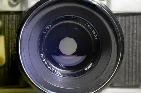 Camera lens close up Stock Photos