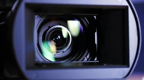 Camera lens close up shot. Zoom in, zoom out Stock Footage 44272546