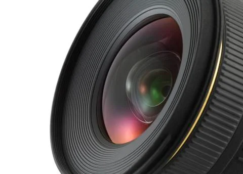 Camera lens closeup with clipping path Stock Photos