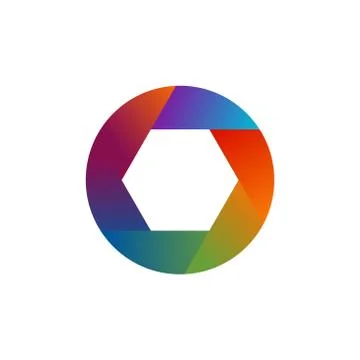 Camera lens colorful vector design template illustration 스톡 일러스트
