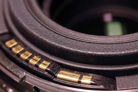 Camera lens connection Foto stock