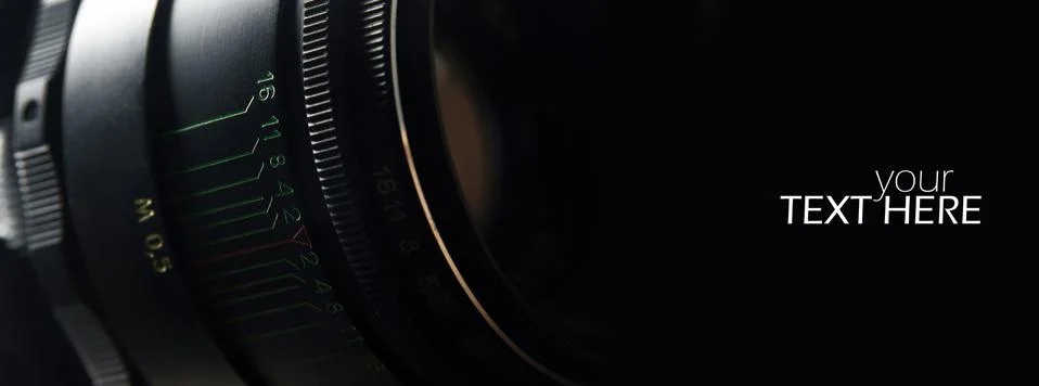 Camera lens with the copy space Stock Photos