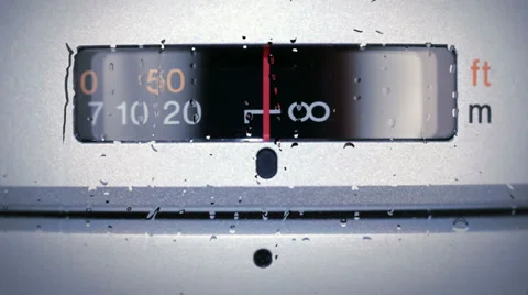 Camera lens Distance Index Scale indicating difficulty in focusing. Video stock 36488259
