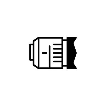 Camera lens equipment icon representing photography optics for capturing mo.. Stock Illustration
