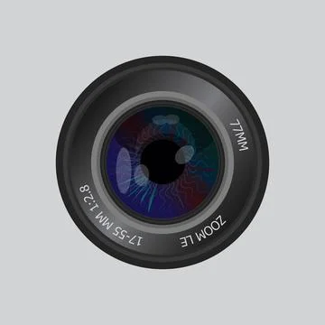 Camera lens with an eye Stock Illustration