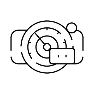Camera lens with fast shutter speed indicator Stock Illustration